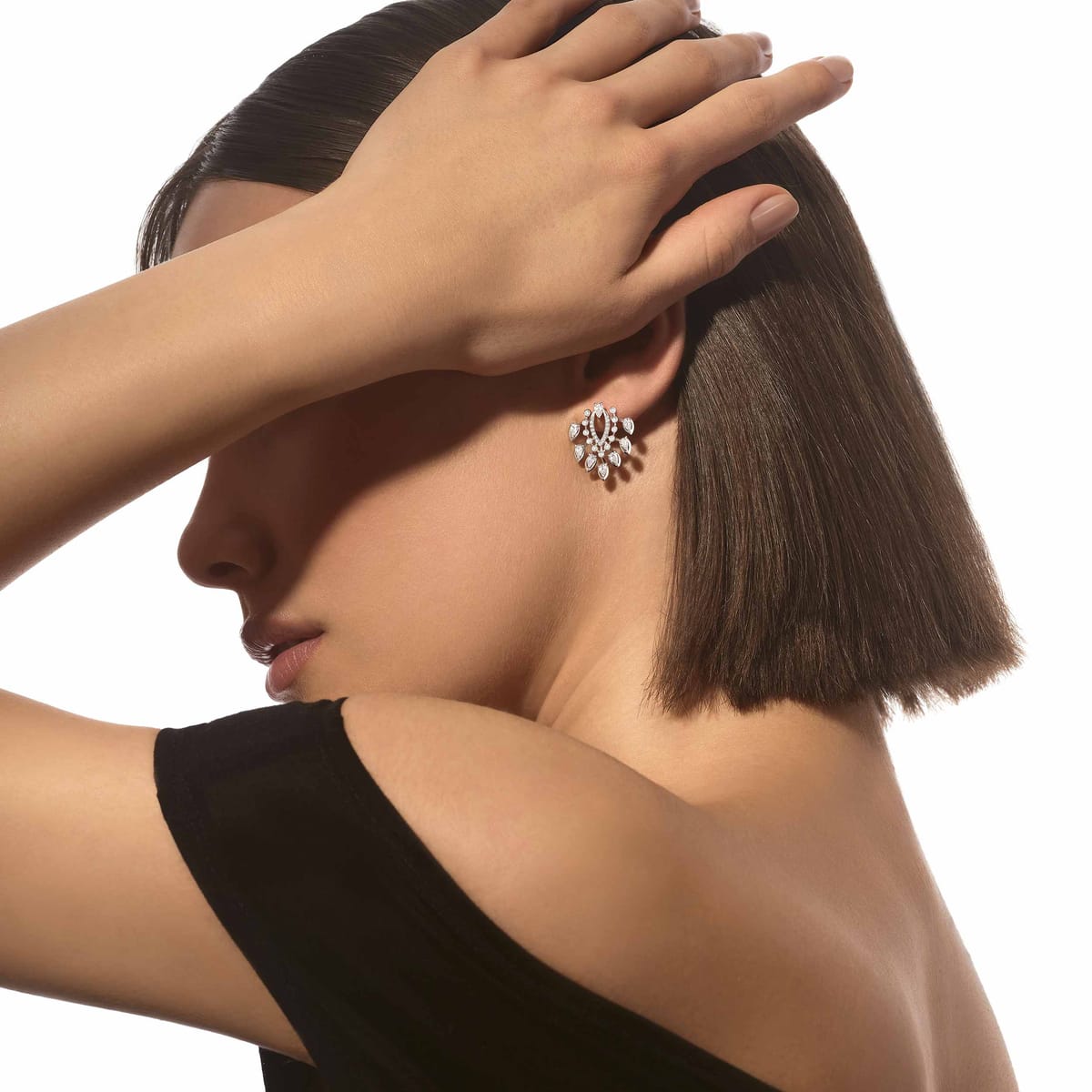 Earrings For Her White Gold Diamond Desert Bloom 07475-WG