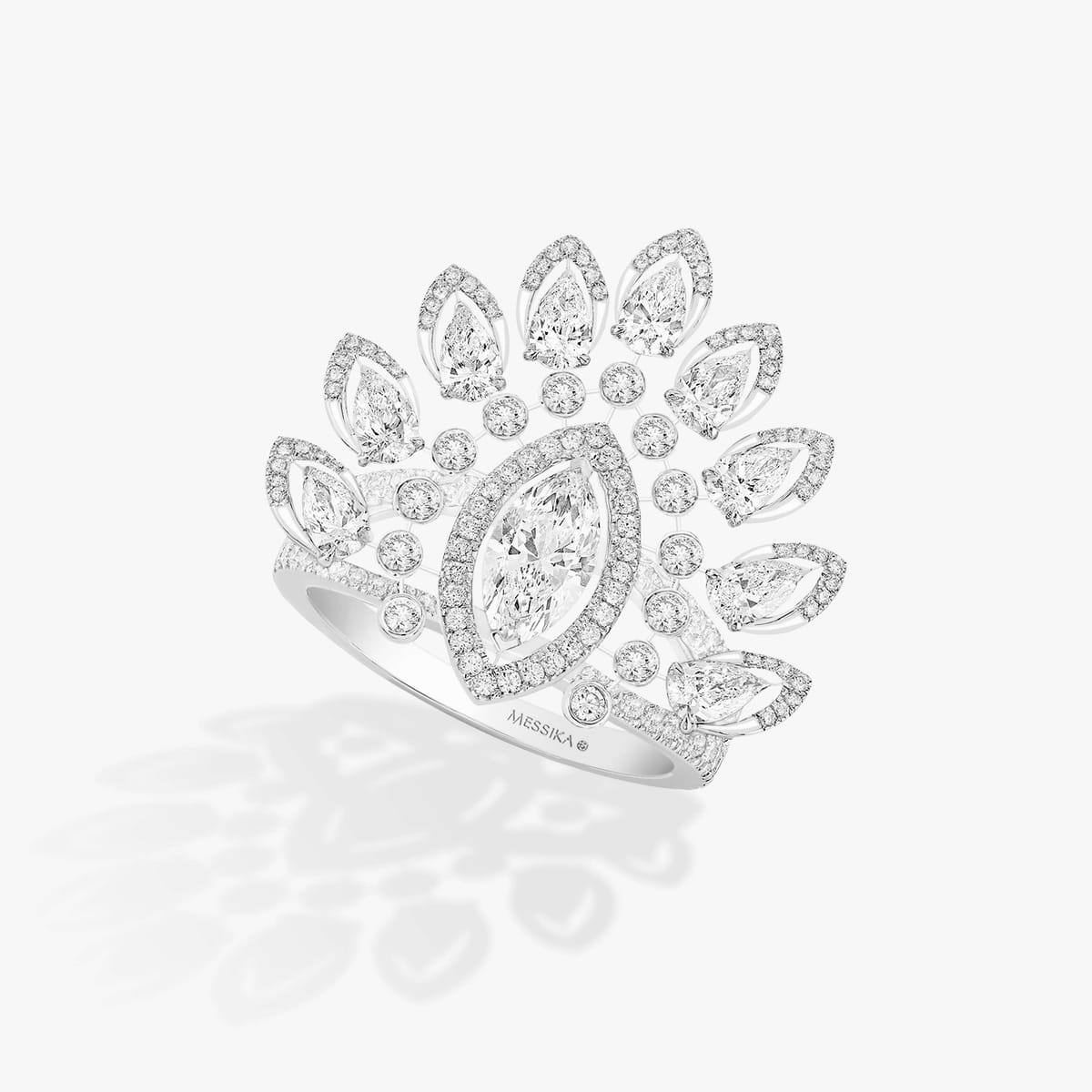 Bague Femme Or Blanc Diamant Bague marquise Desert Bloom 10851-WG
