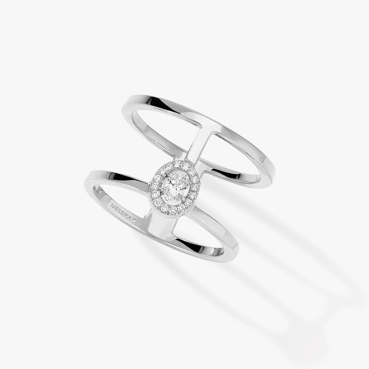 Ring For Her White Gold Diamond Glam'Azone 2 Rangs 06173-WG