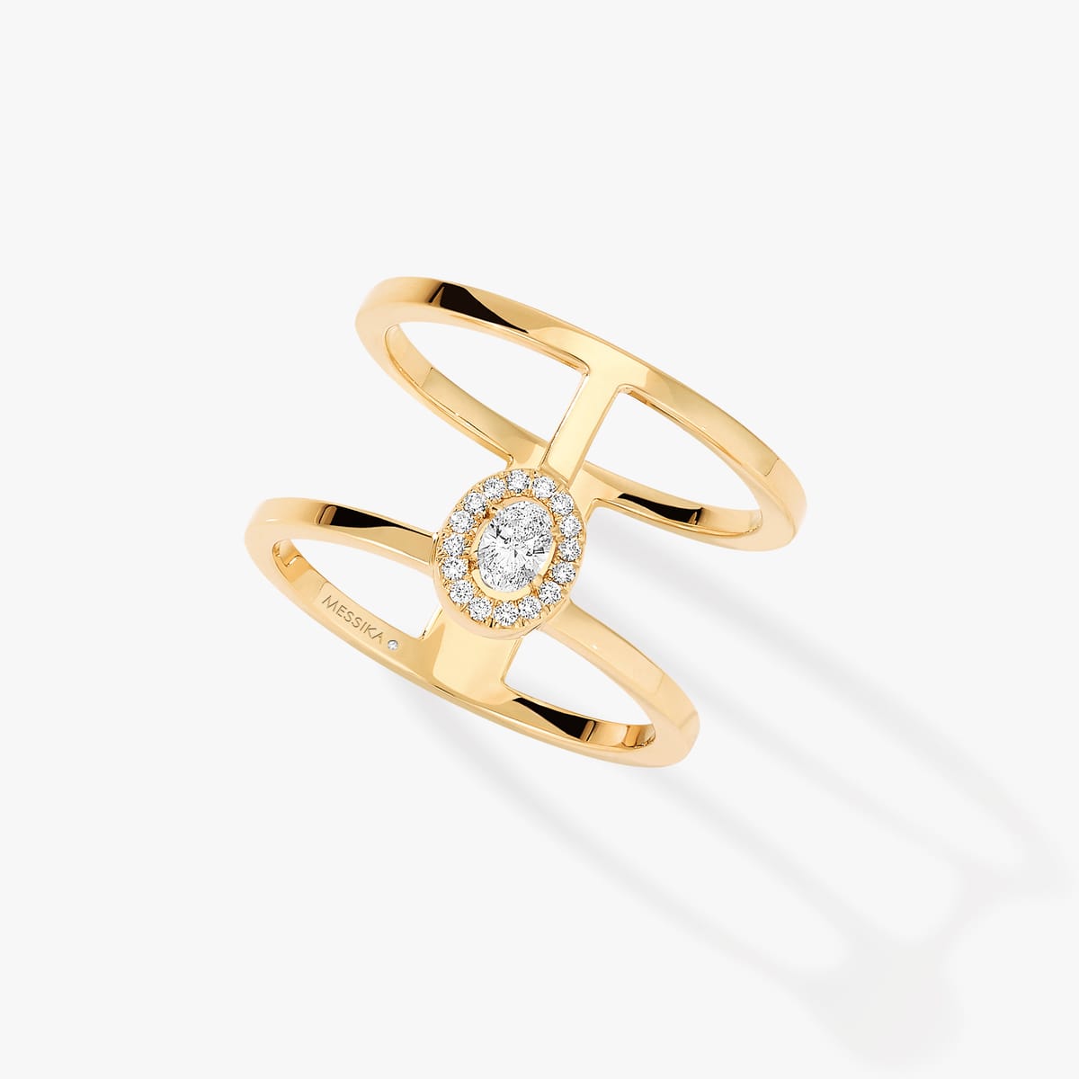 Ring For Her Yellow Gold Diamond Glam'Azone 2 Rangs 06173-YG