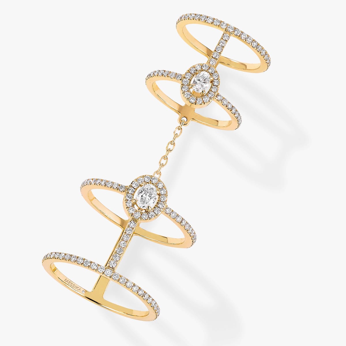 Ring For Her Yellow Gold Diamond Glam'Azone Double Pavée 05671-YG