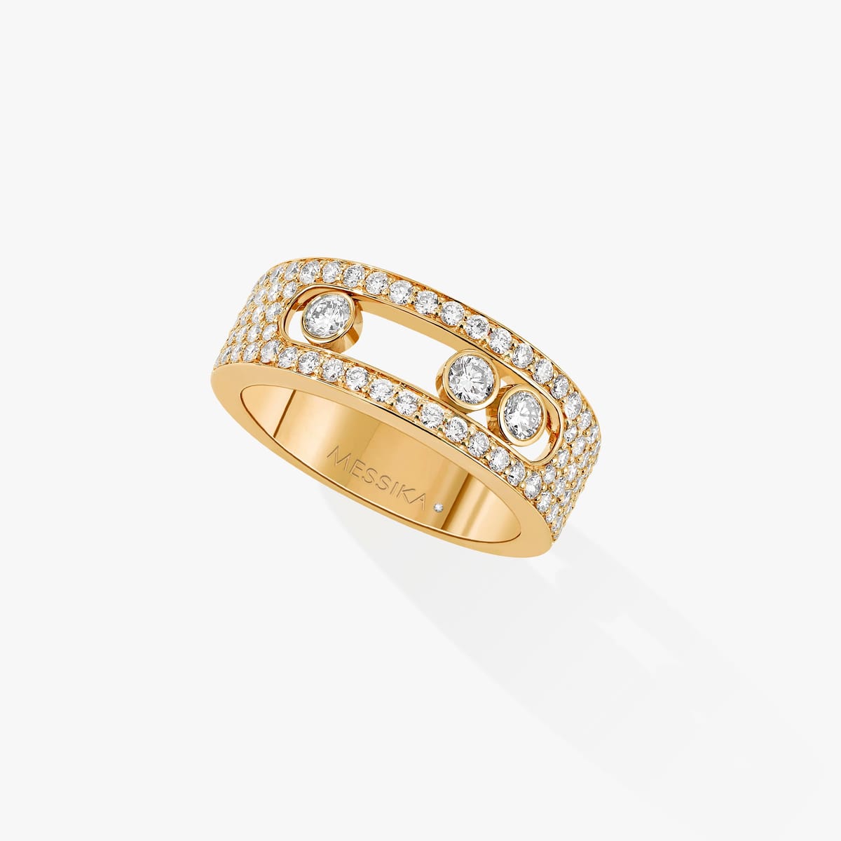 Ring For Her Yellow Gold Diamond Move Joaillerie Pavée PM 04703-YG