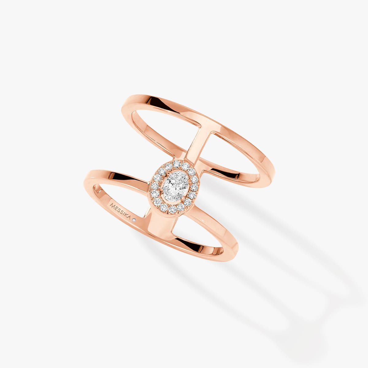 Ring For Her Pink Gold Diamond Glam'Azone 2 Rangs 06173-PG
