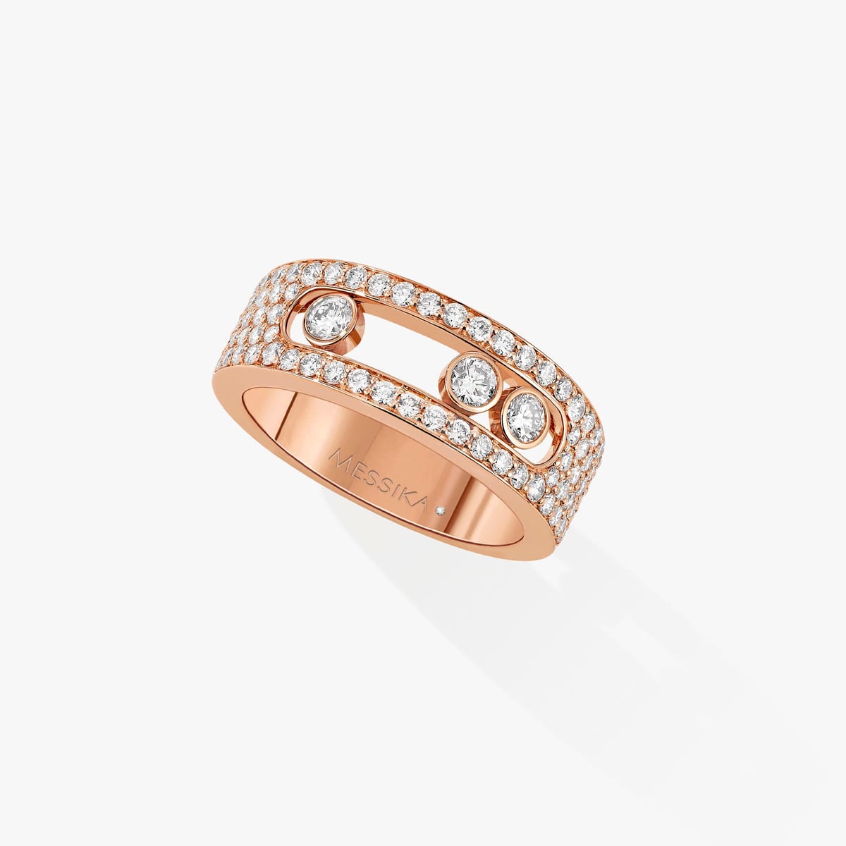Ring For Her Pink Gold Diamond Move Joaillerie Pavée PM 04703-PG