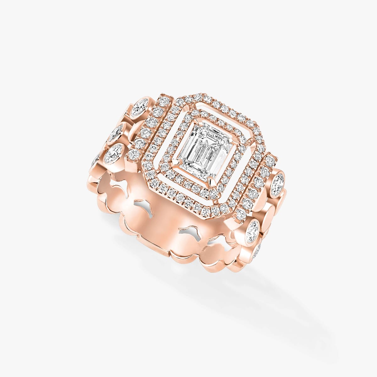 Ring For Her Pink Gold Diamond Bague multi-rangs D-Vibes 12445-PG