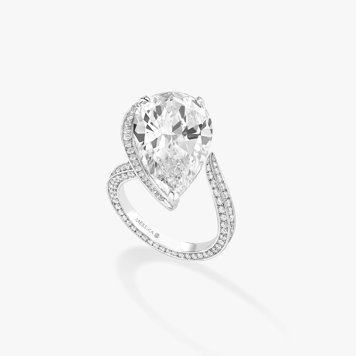 Ring For Her White Gold Diamond Solitaire Demi-Lune 08699-WG