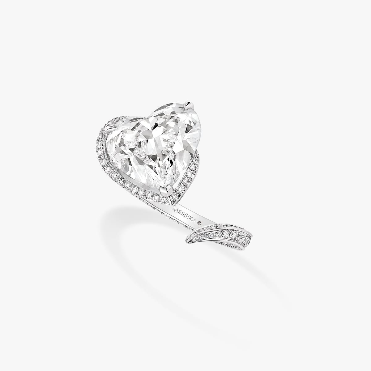 Ring For Her White Gold Diamond Solitaire J'ai Deux Amours  06301-WG