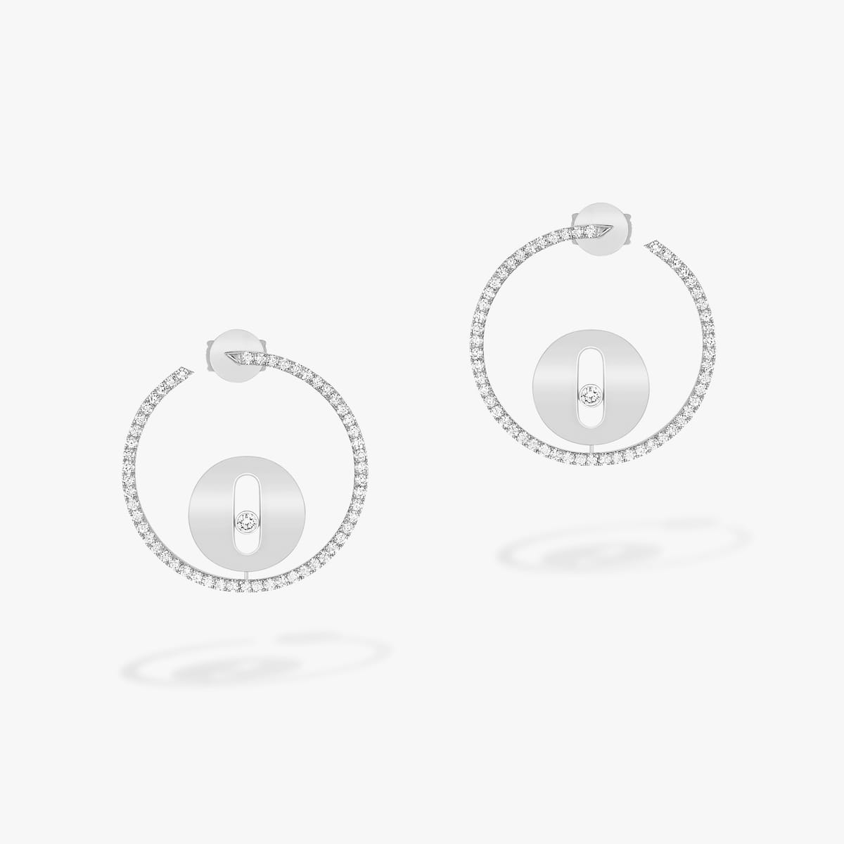 Earrings For Her White Gold Diamond Créoles Lucky Move PM 07515-WG