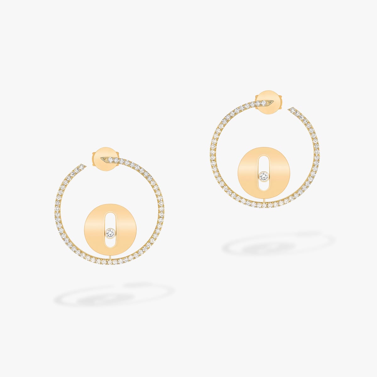 Earrings For Her Yellow Gold Diamond Créoles Lucky Move PM 07515-YG