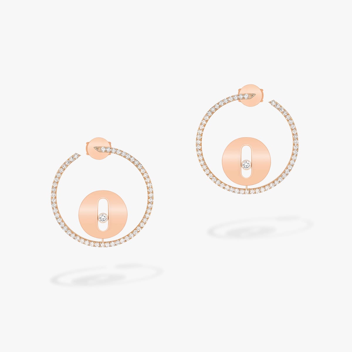 Earrings For Her Pink Gold Diamond Créoles Lucky Move PM 07515-PG