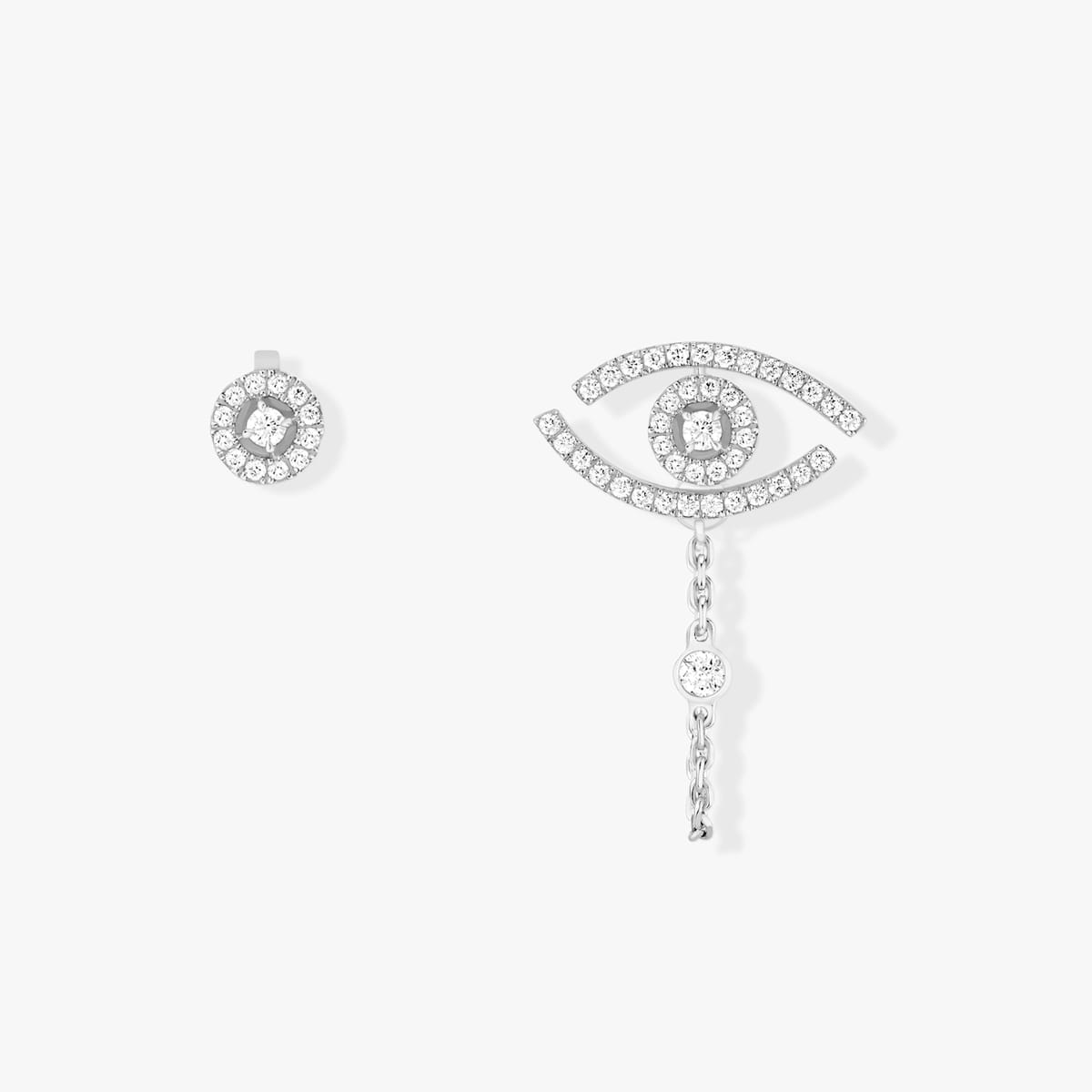 Earrings For Her White Gold Diamond Lucky Eye Pavées 11349-WG