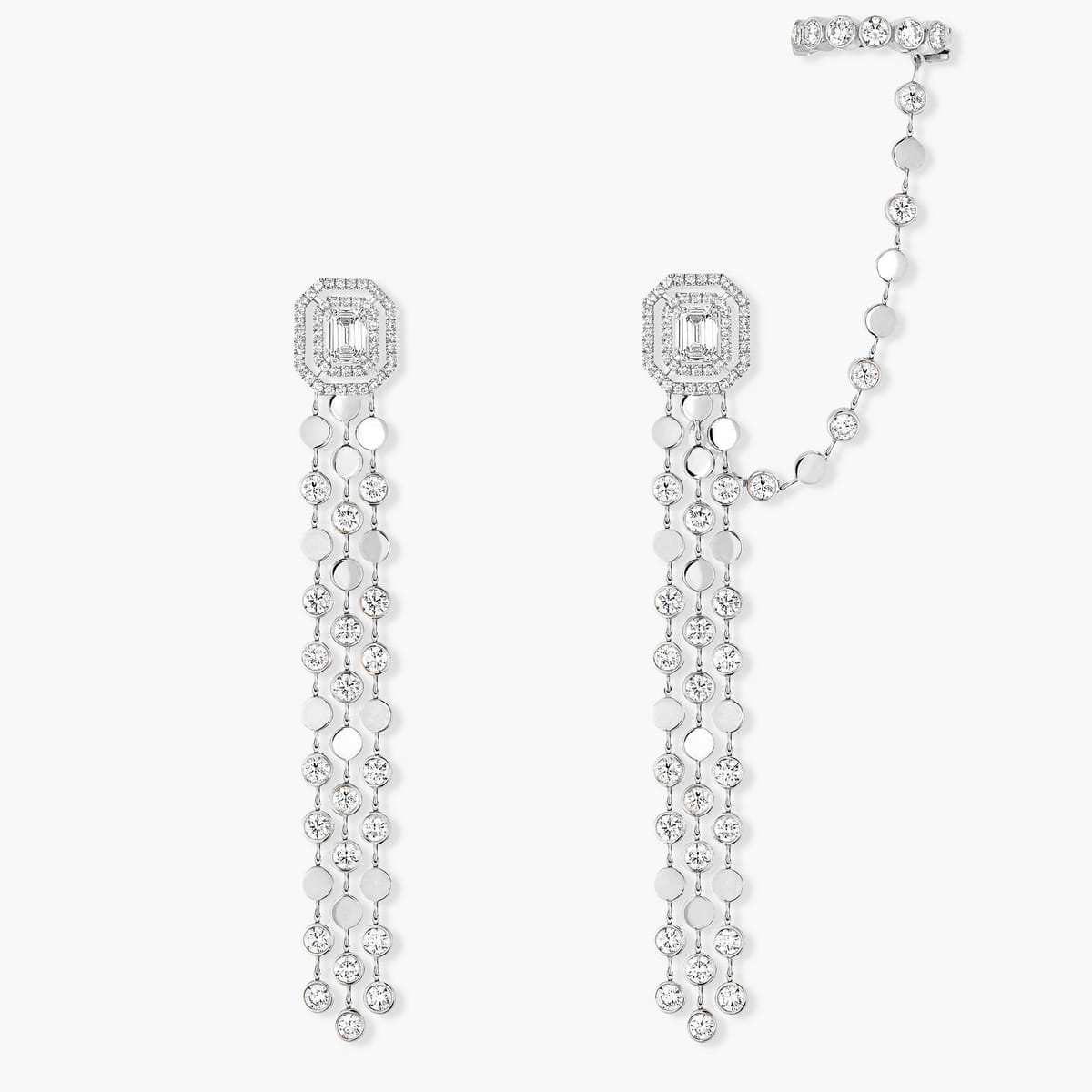 Earrings For Her White Gold Diamond D-Vibes Multi Rangs 12432-WG