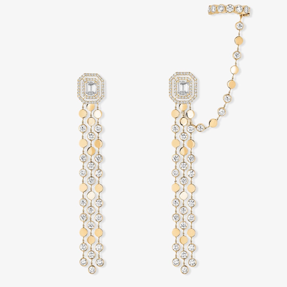Earrings For Her Yellow Gold Diamond D-Vibes Multi Rangs 12432-YG