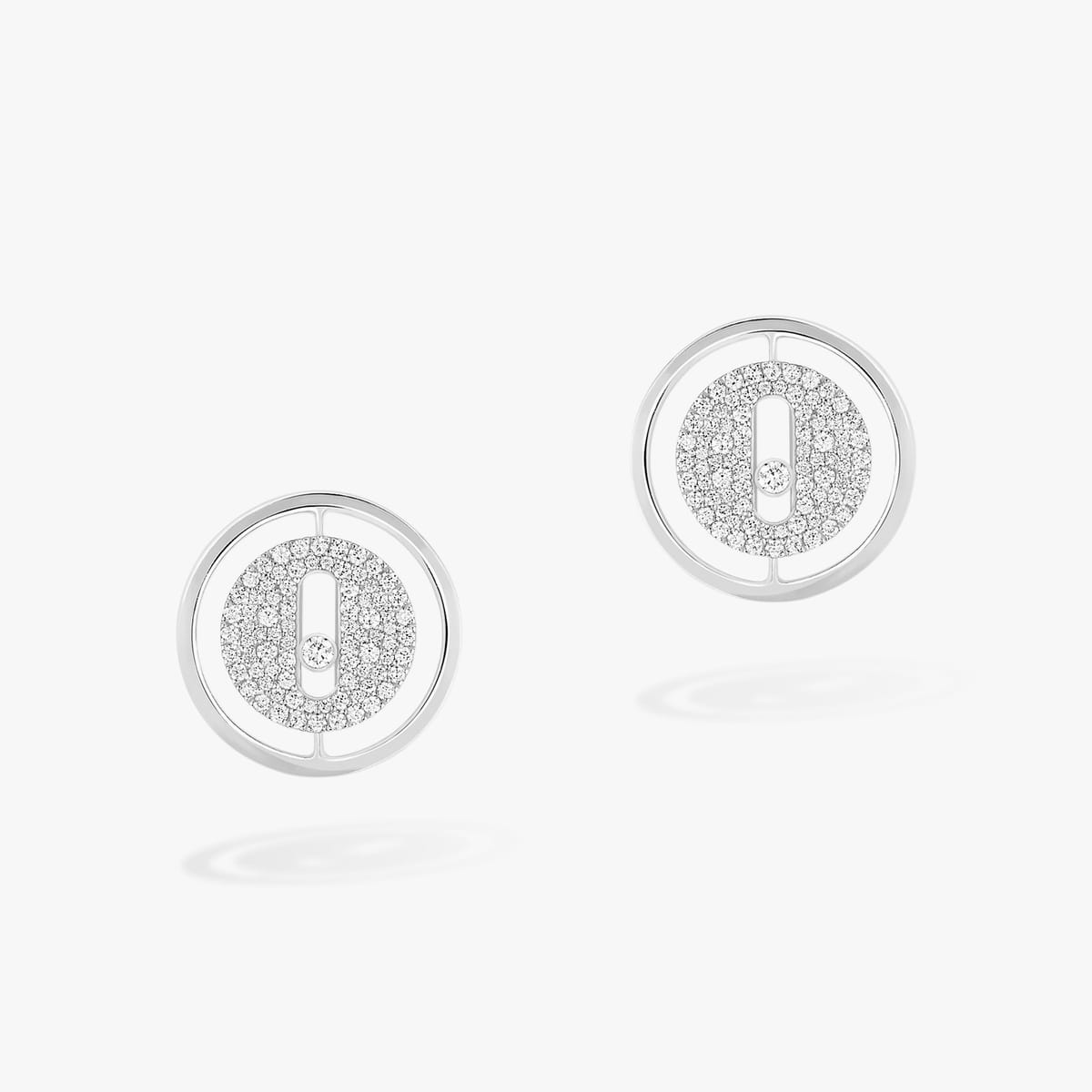 Earrings For Her White Gold Diamond Puces Pavées Lucky Move 11572-WG