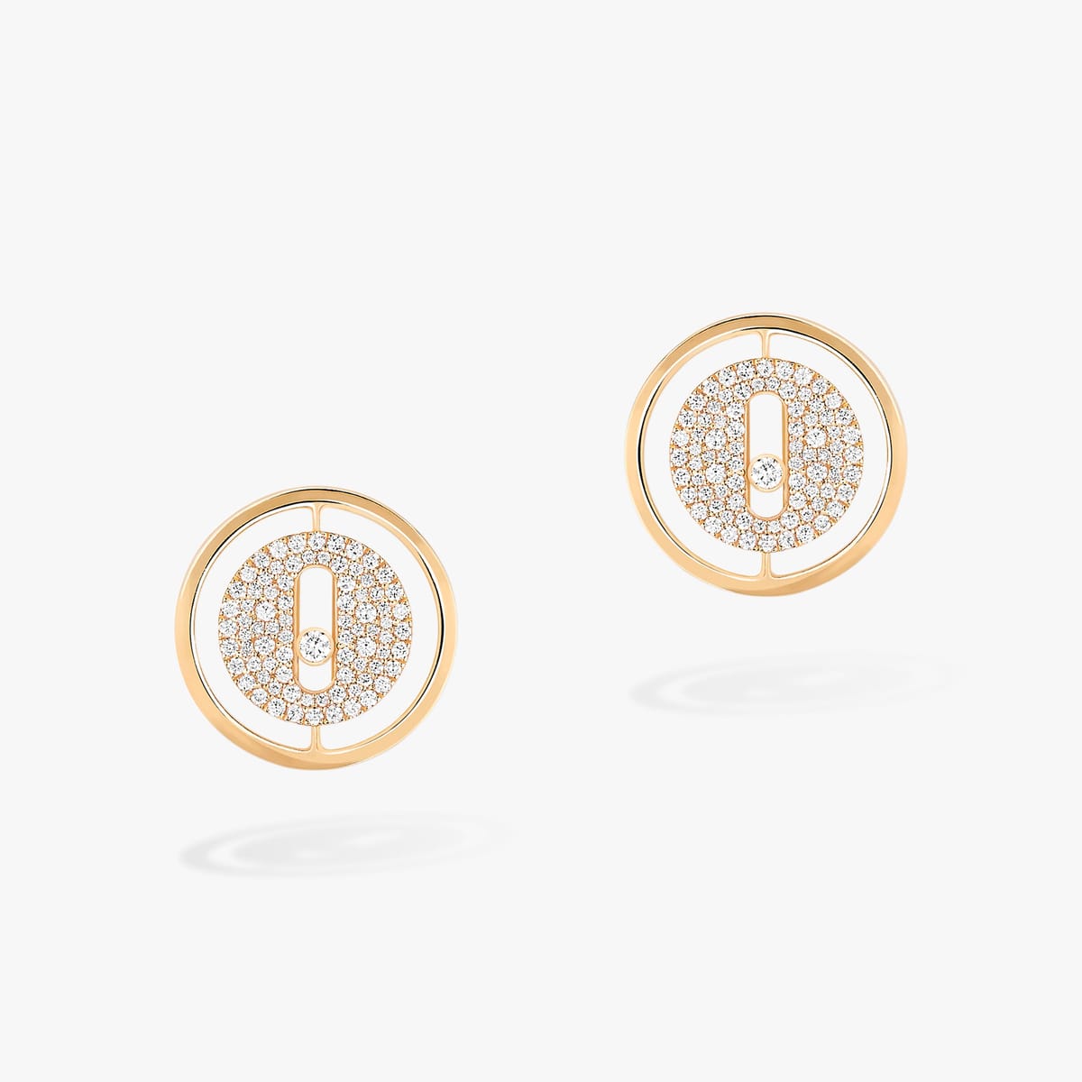 Earrings For Her Yellow Gold Diamond Puces Pavées Lucky Move 11572-YG