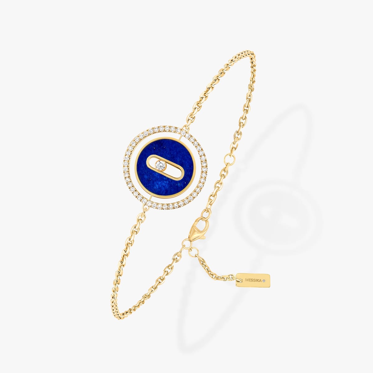Bracelet Femme Or Jaune Diamant Bracelet lapis lazuli Lucky Move PM 11979-YG