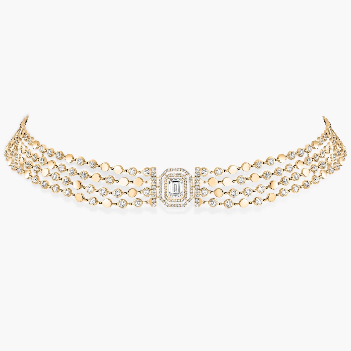 Necklace For Her Yellow Gold Diamond D-Vibes Multi Rangs 12434-YG