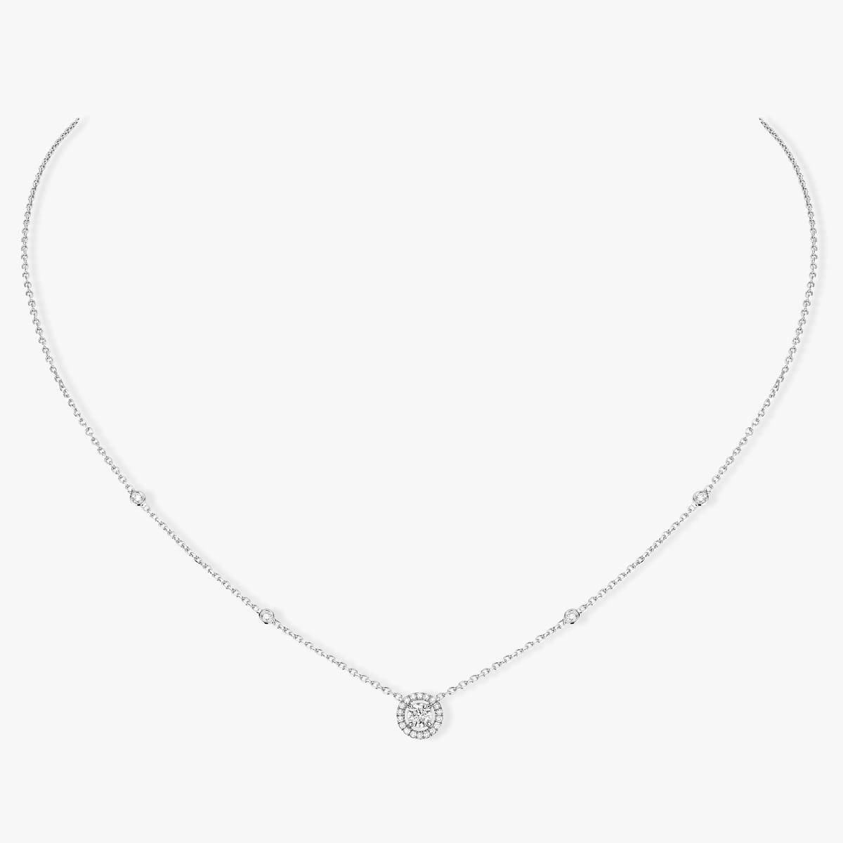 Collier Femme Or Blanc Diamant Joy 0,20ct 04281-WG