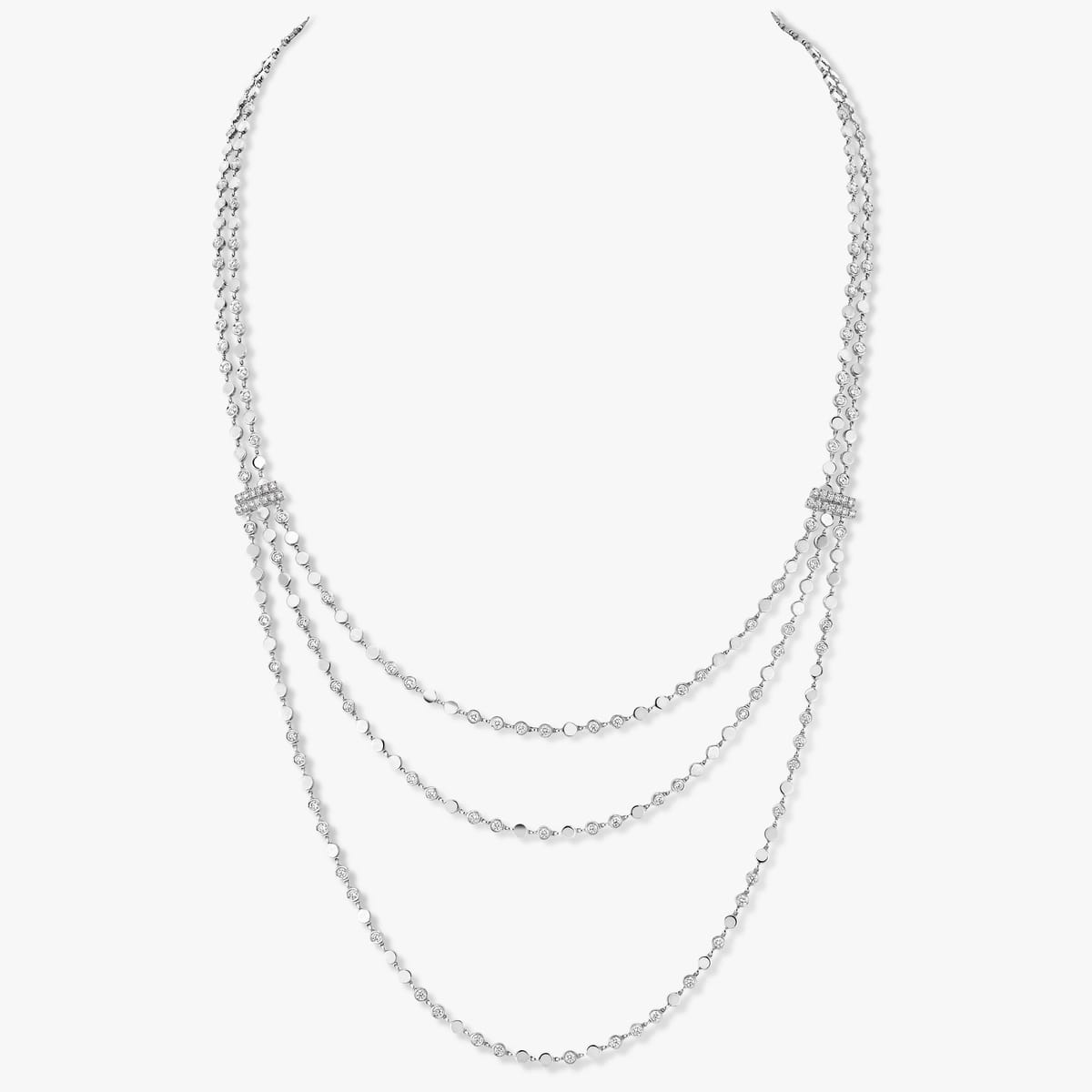 Necklace For Her White Gold Diamond D-Vibes Multi Rangs 12435-WG