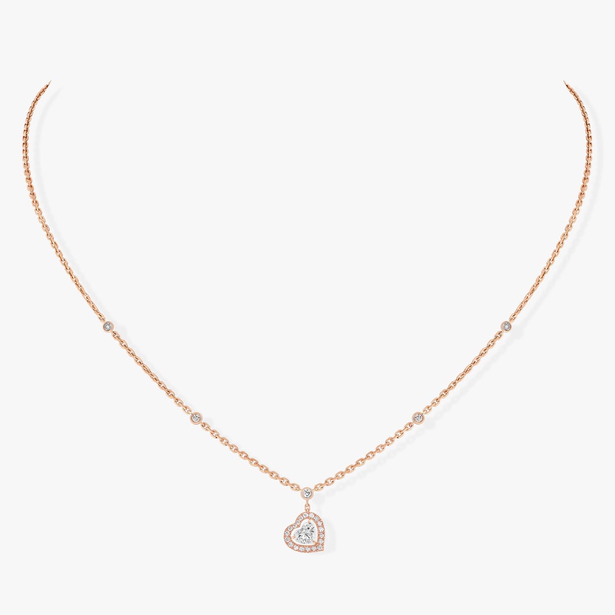 Necklace For Her Pink Gold Diamond Collier Joy 0,15ct 11437-PG