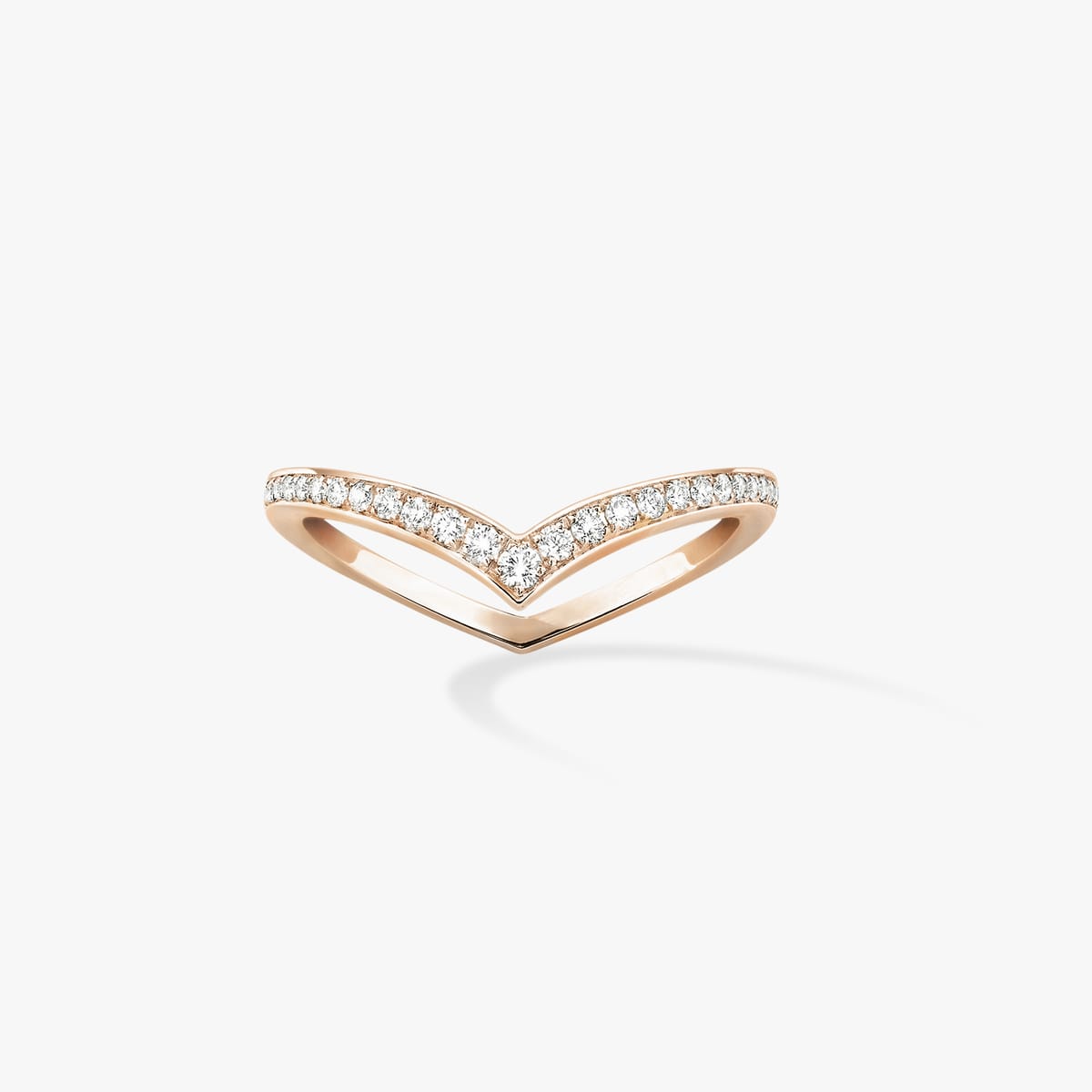 Ring For Her Pink Gold Diamond Alliance pavée Fiery 12088-PG