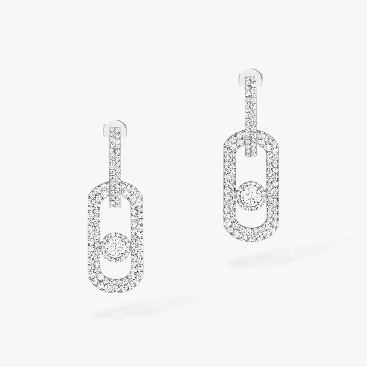 Earrings For Her White Gold Diamond Pendantes So Move XL Pavées 13123-WG