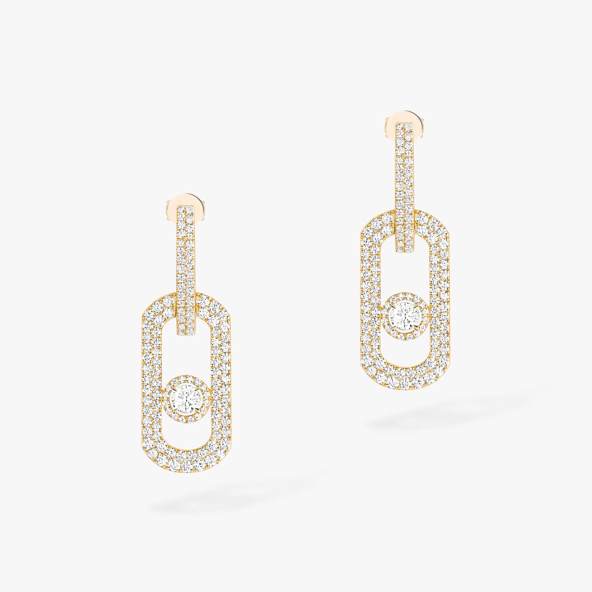 Earrings For Her Yellow Gold Diamond Pendantes So Move XL Pavées 13123-YG
