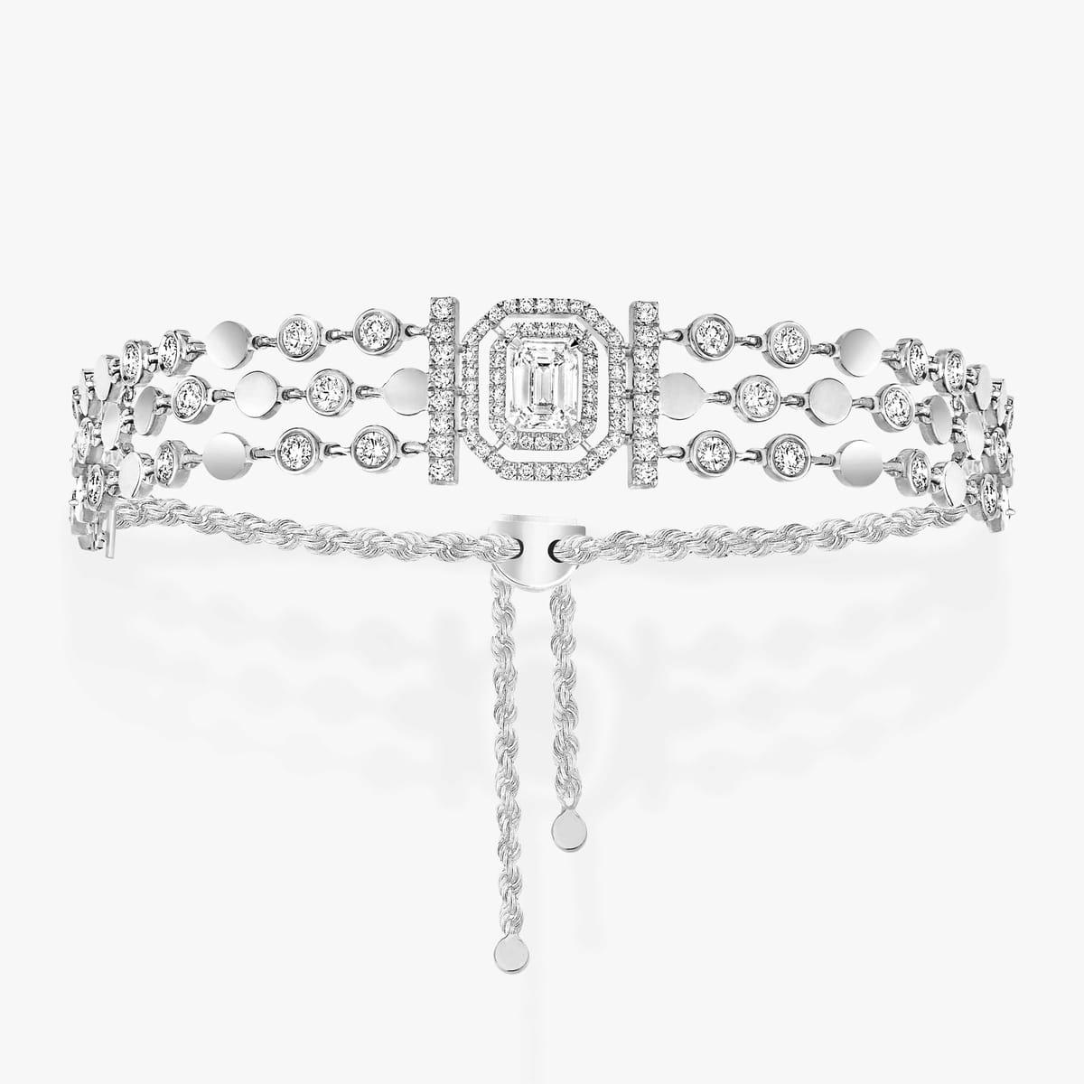 Bracelet For Her White Gold Diamond D-Vibes Multi Rangs 12433-WG