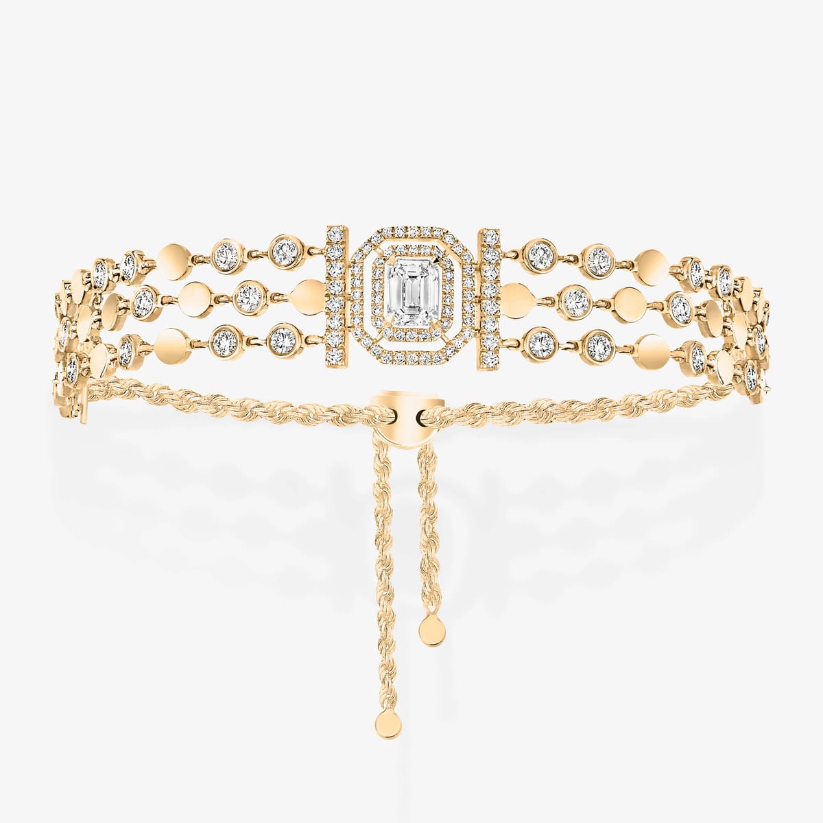 Bracelet For Her Yellow Gold Diamond D-Vibes Multi Rangs 12433-YG