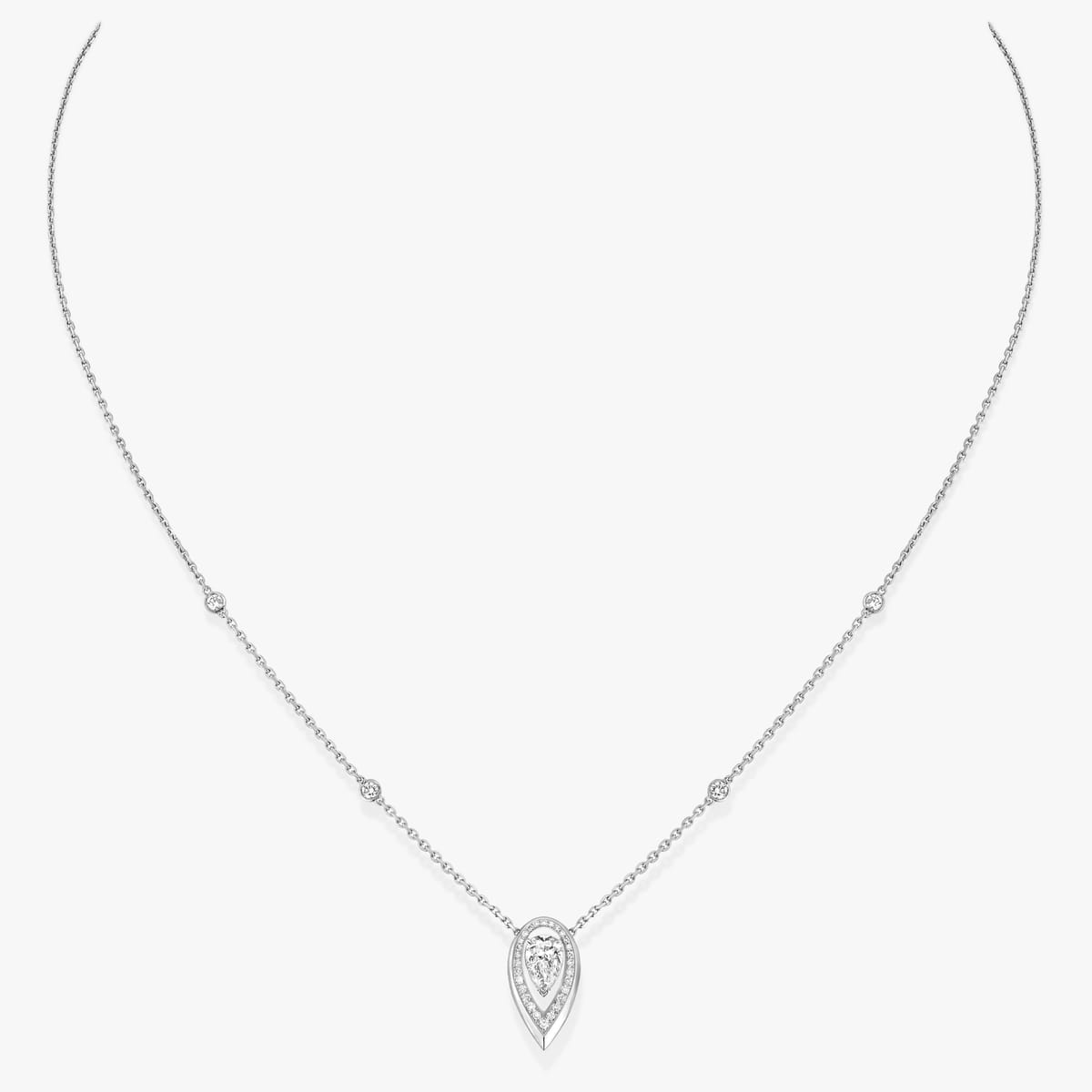 Collier Femme Or Blanc Diamant Fiery 0,25ct 13239-WG