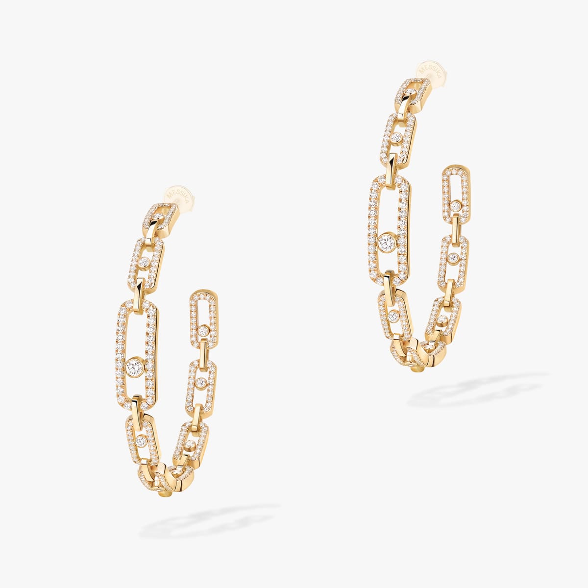 Earrings For Her Yellow Gold Diamond Créoles Move Link MM 12362-YG