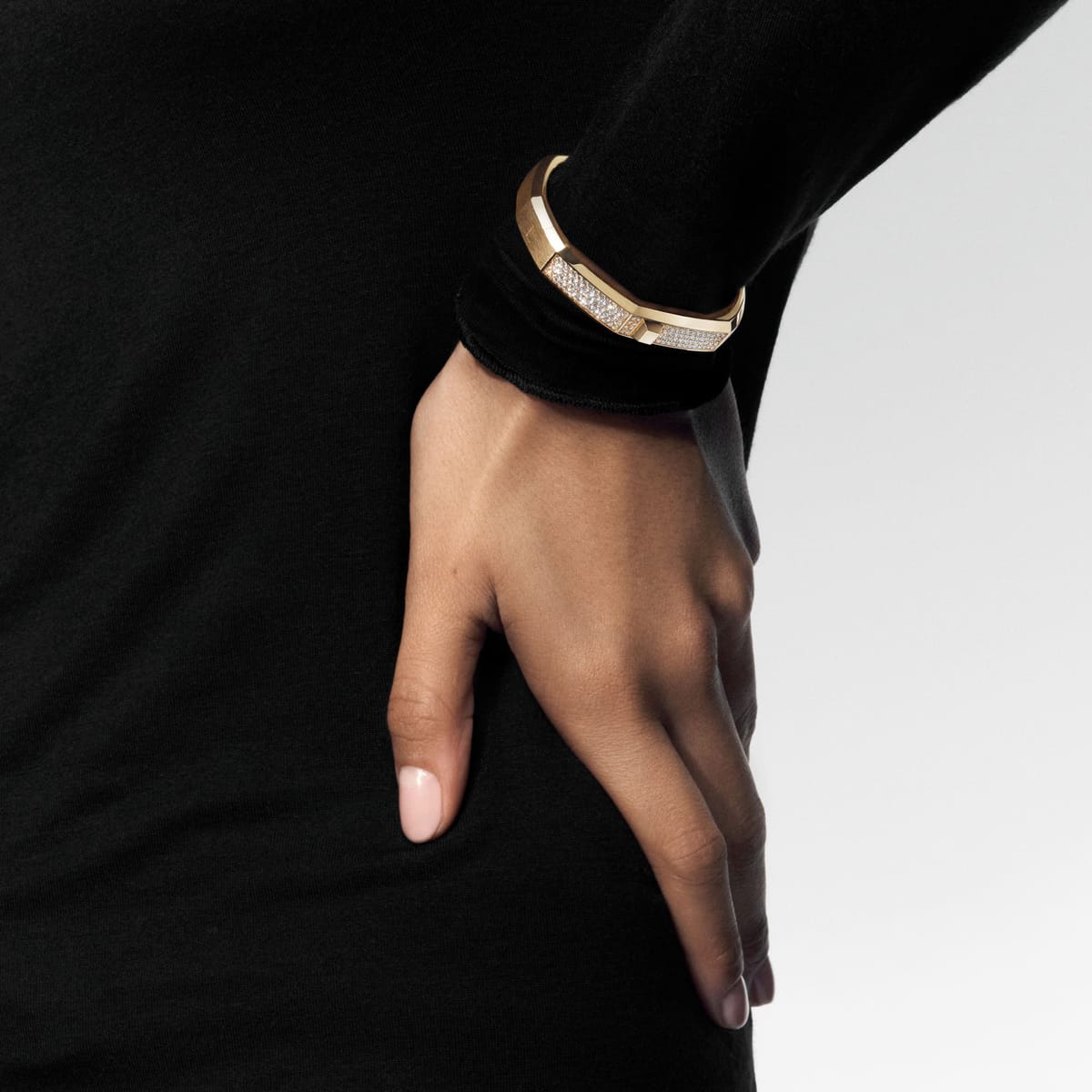 Bracelet Mixte Or Jaune Diamant Bracelet pavé Moderniste GM 13829-YG