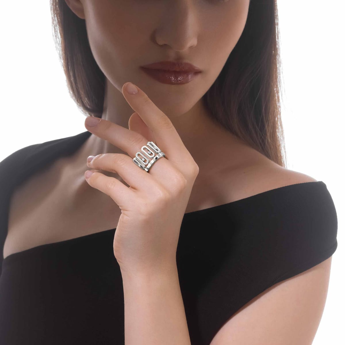 Bague Femme Or Blanc Diamant Move Iconica 12741-WG