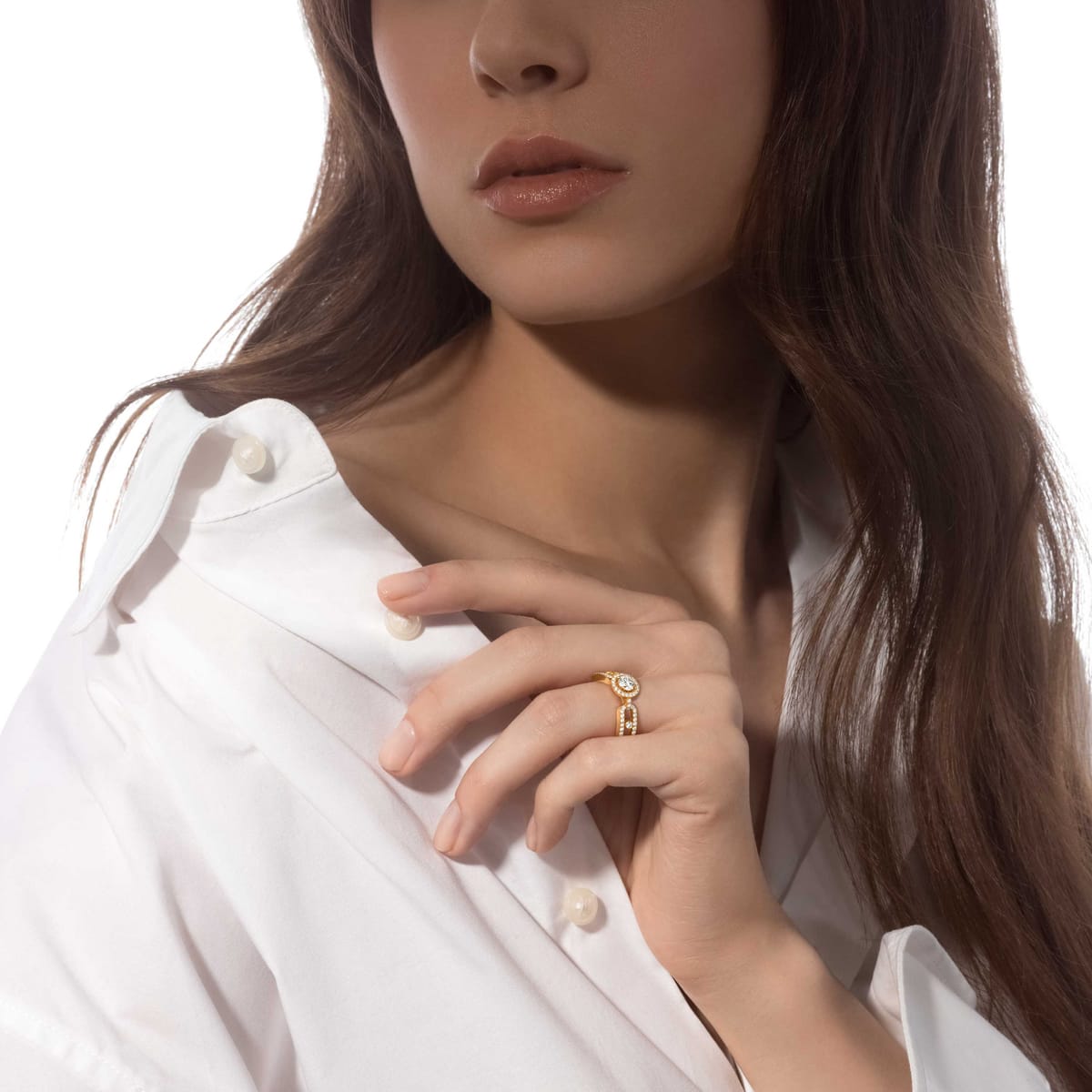 Bague Femme Or Jaune Diamant Solitaire Move Link 0,30ct 13747-YG