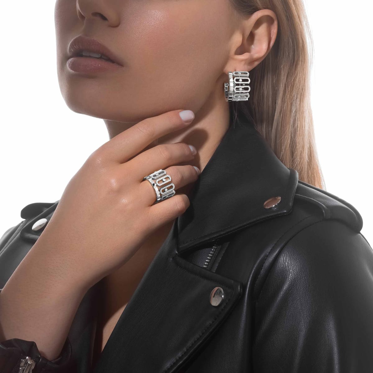 Boucles d'oreilles Femme Or Blanc Diamant Boucles d'oreilles pavées Move Iconica 12824-WG