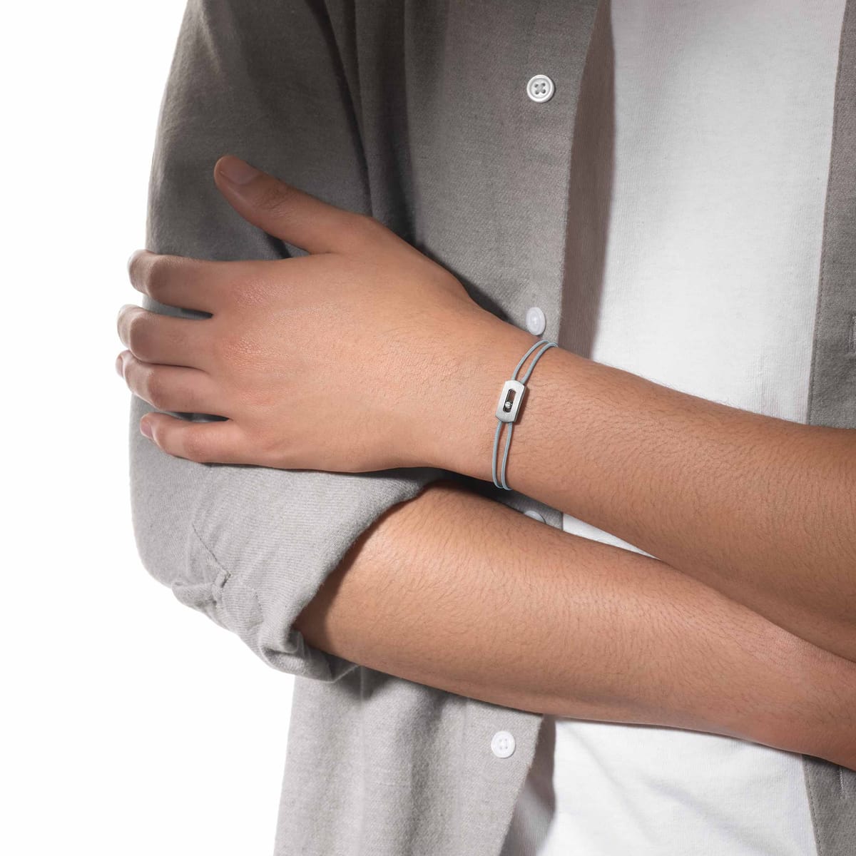 Bracelet Homme Titane Naturel Diamant Cordon Move Titanium Naturel Gris 14643-TN