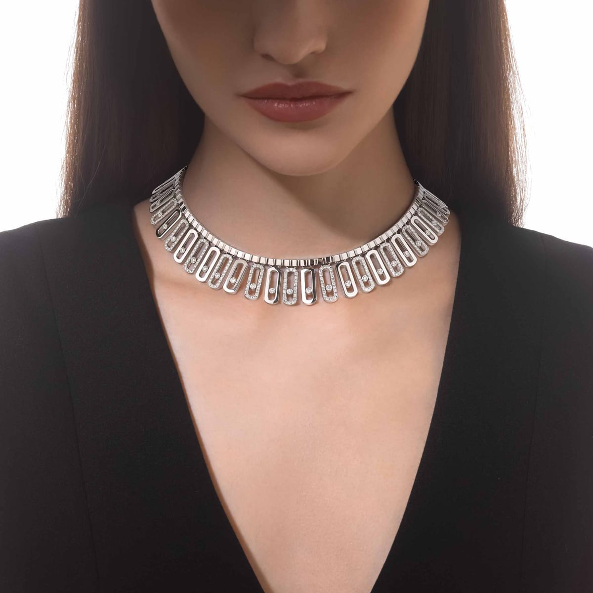 Collier Femme Or Blanc Diamant Move Iconica 12558-WG