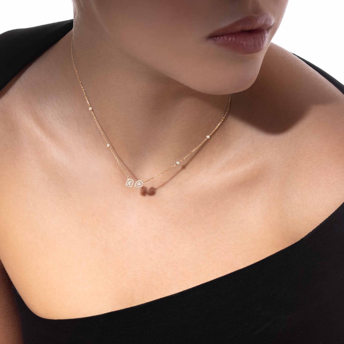 Collier Femme Or Rose Diamant Collier toi & moi My Twin 14534-PG