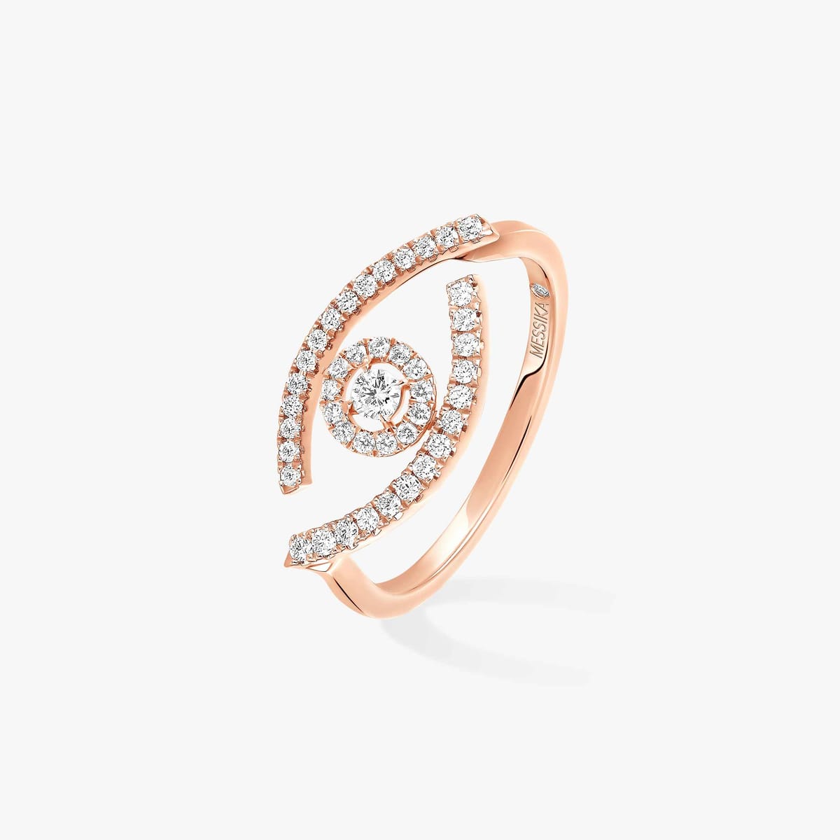 Ring For Her Pink Gold Diamond Lucky Eye Pavée 10037-PG