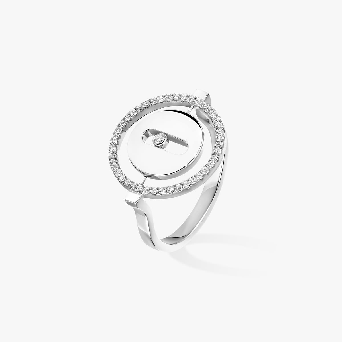 Bague Femme Or Blanc Diamant Bague Lucky Move PM 07470-WG