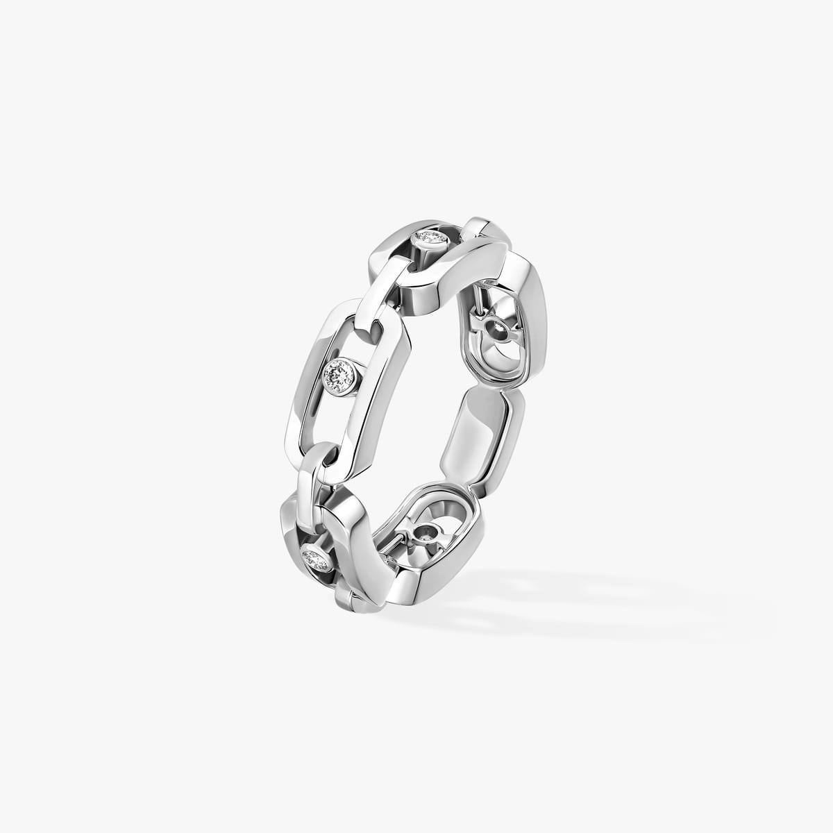 Ring For Her White Gold Diamond Bague Move Link 12078-WG