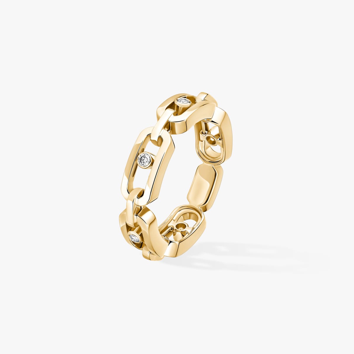 Ring For Her Yellow Gold Diamond Bague Move Link 12078-YG