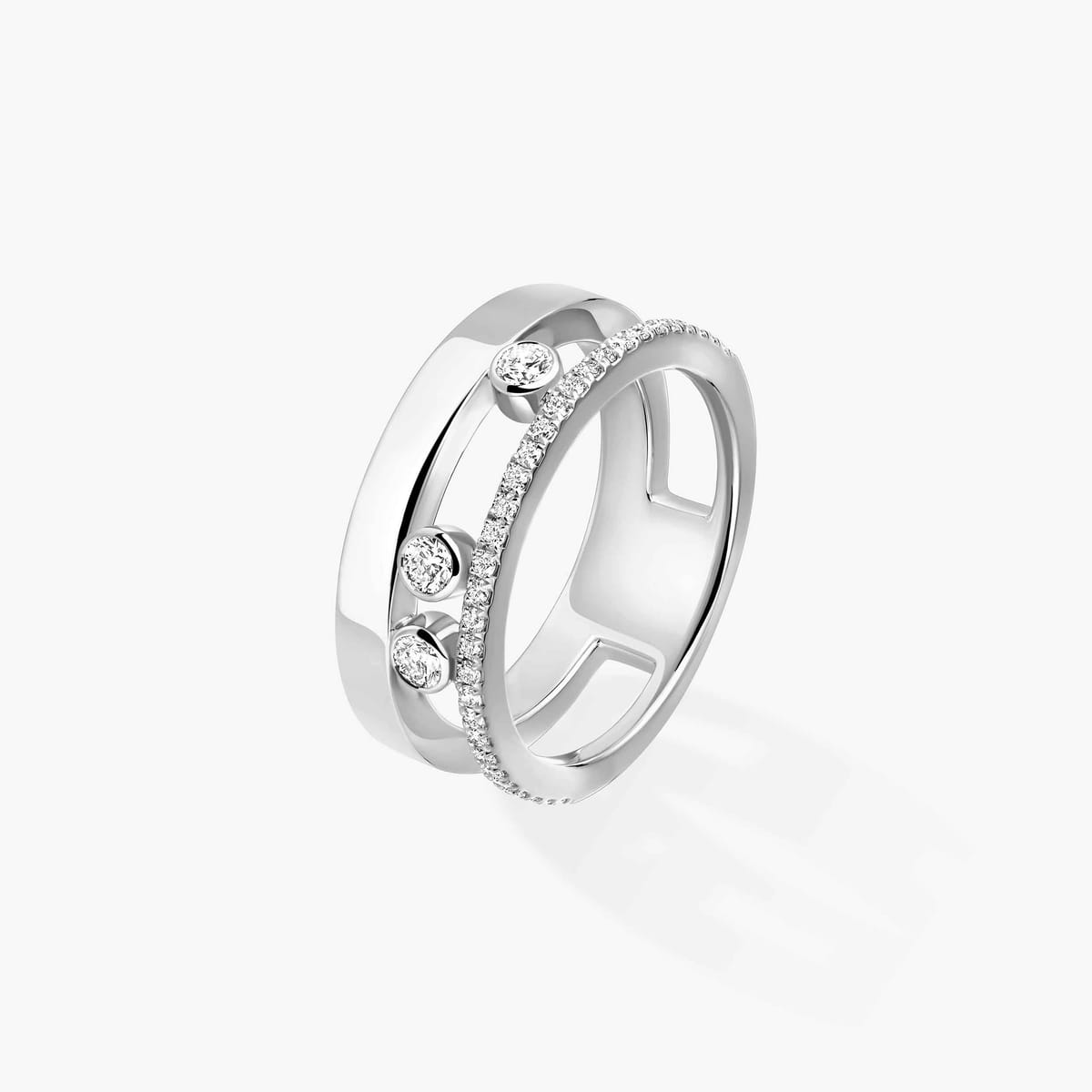 Bague Femme Or Blanc Diamant Bague Move Romane 06516-WG