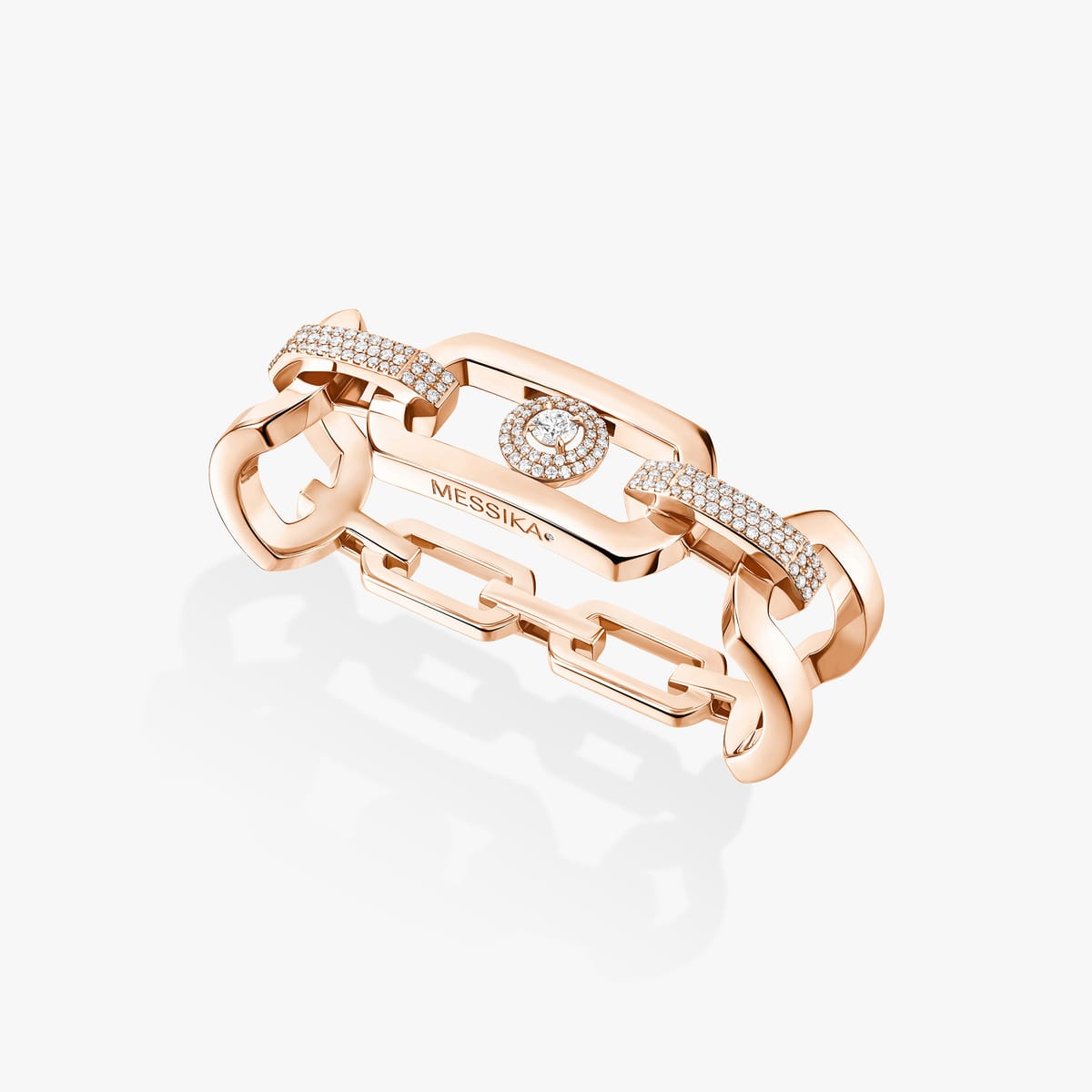 Bague Femme Or Rose Diamant Bague 3 doigts So Move Max 14111-PG