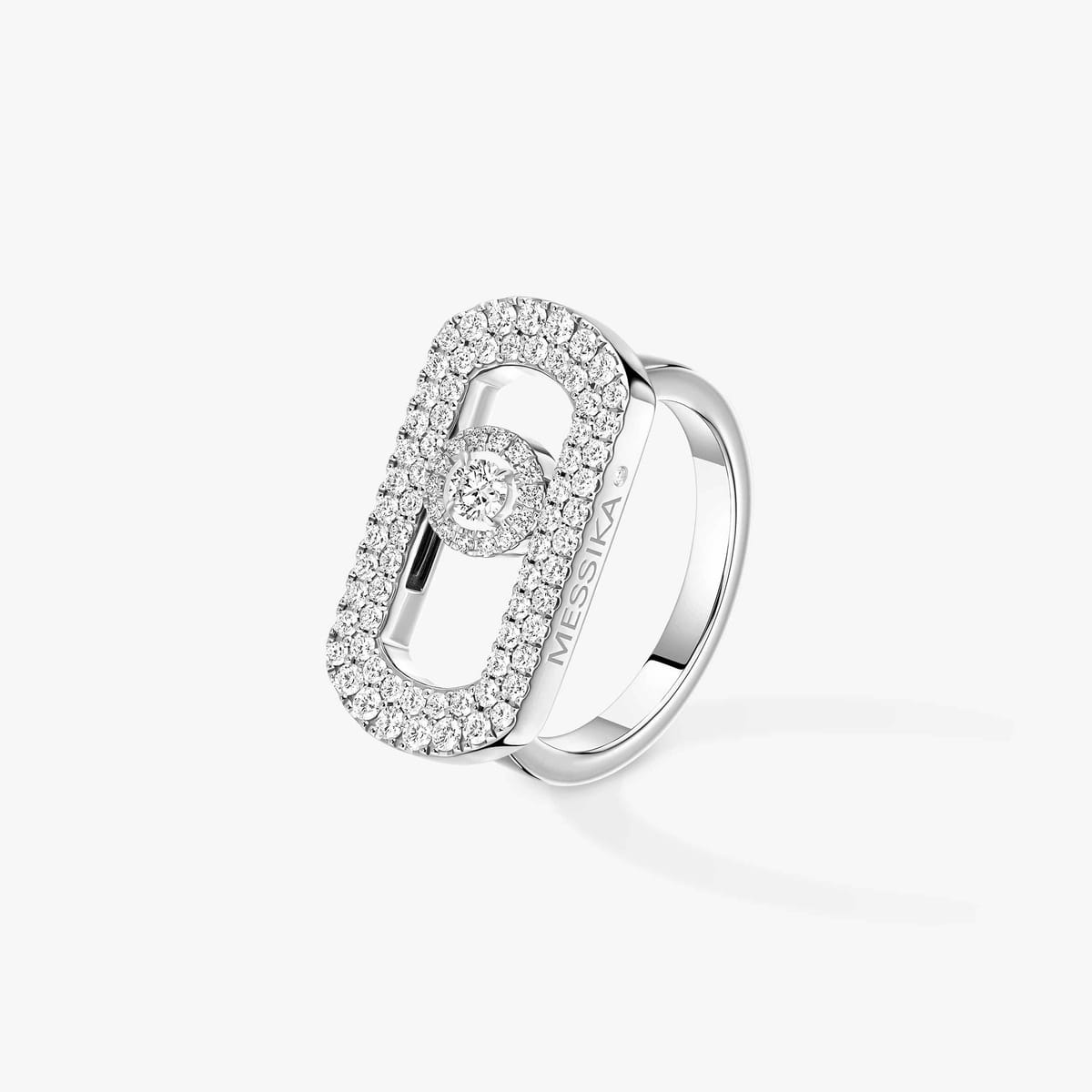 Bague Femme Or Blanc Diamant Bague pavée So Move 12937-WG