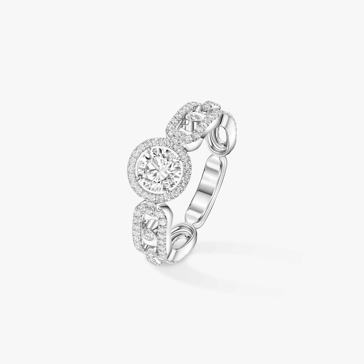 Bague Femme Or Blanc Diamant Solitaire Move Link 0,50ct 13748-WG