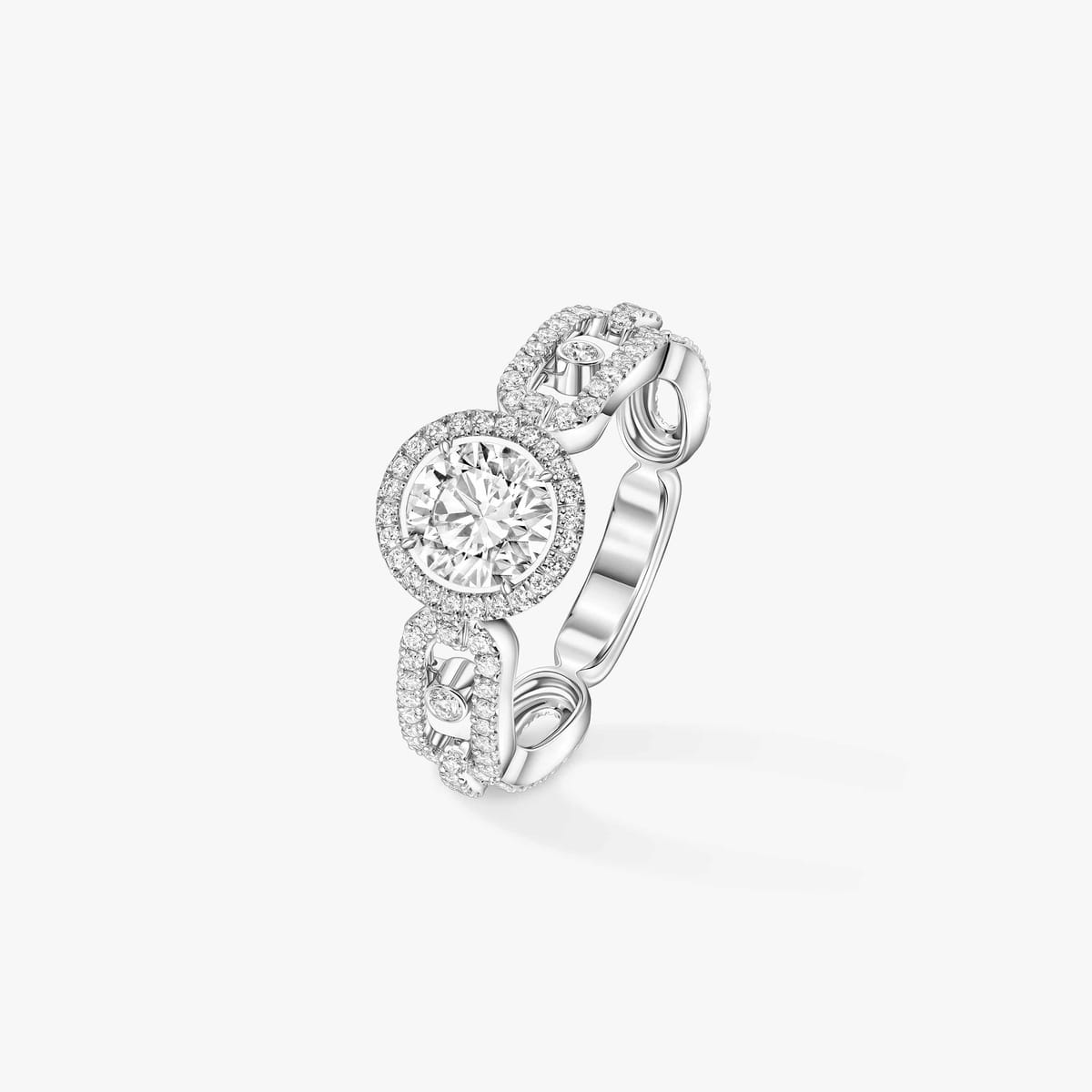 Bague Femme Or Blanc Diamant Solitaire Move Link 0,70ct 13749-WG