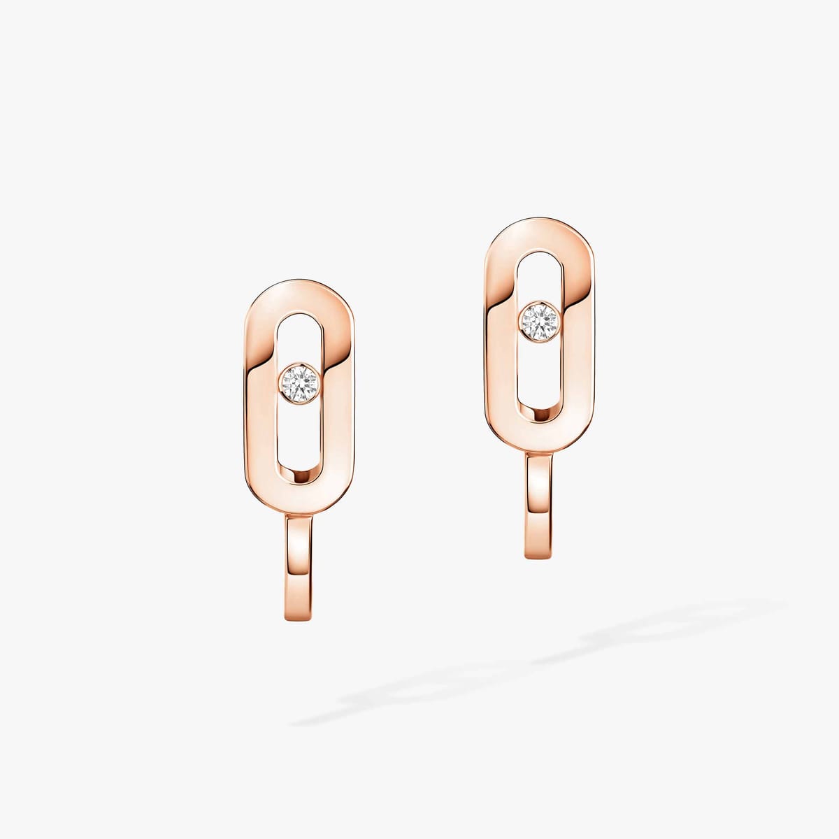 Boucles d'oreilles Femme Or Rose Diamant Mini créoles Move Uno 10050-PG