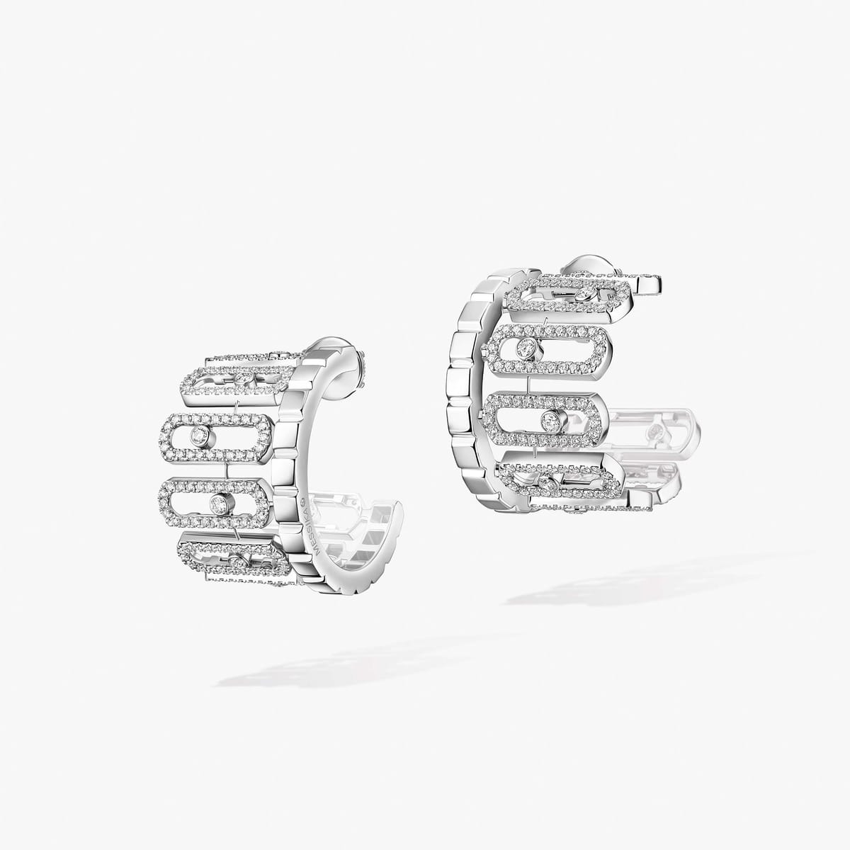 Boucles d'oreilles Femme Or Blanc Diamant Boucles d'oreilles pavées Move Iconica 12824-WG