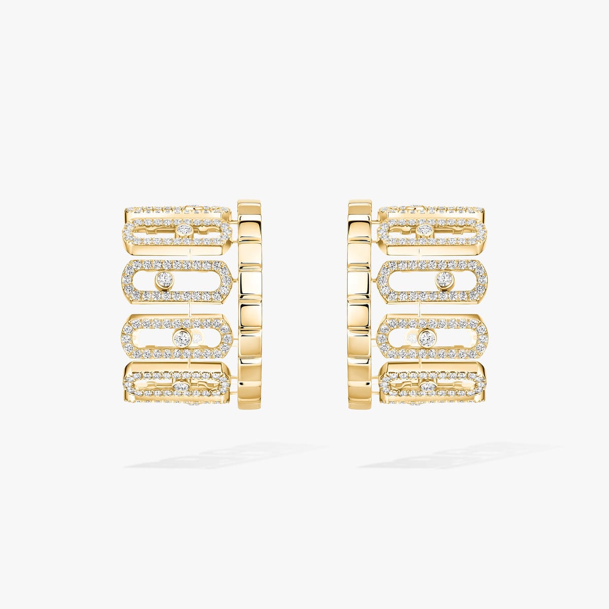 Boucles d'oreilles Femme Or Jaune Diamant Boucles d'oreilles pavées Move Iconica 12824-YG